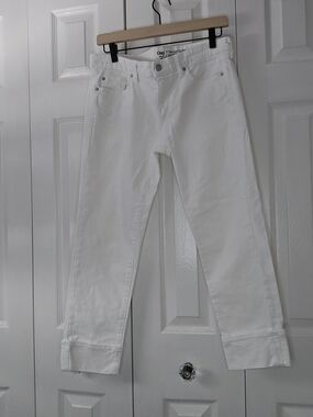 GAP White Straight Cuff Jeans